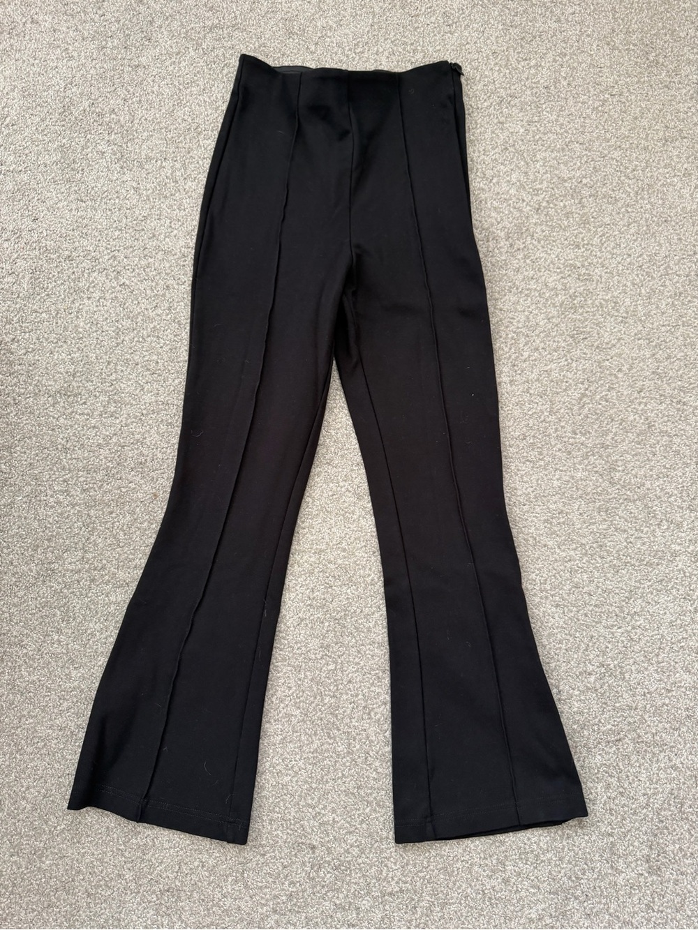 stradivarius Black Boot-Cut Flare Pants petite